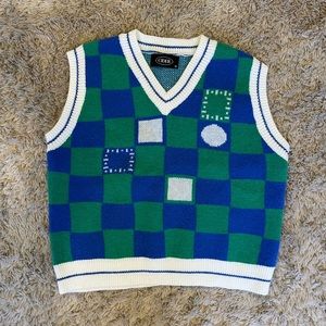Two Tone Checker Board Vest
